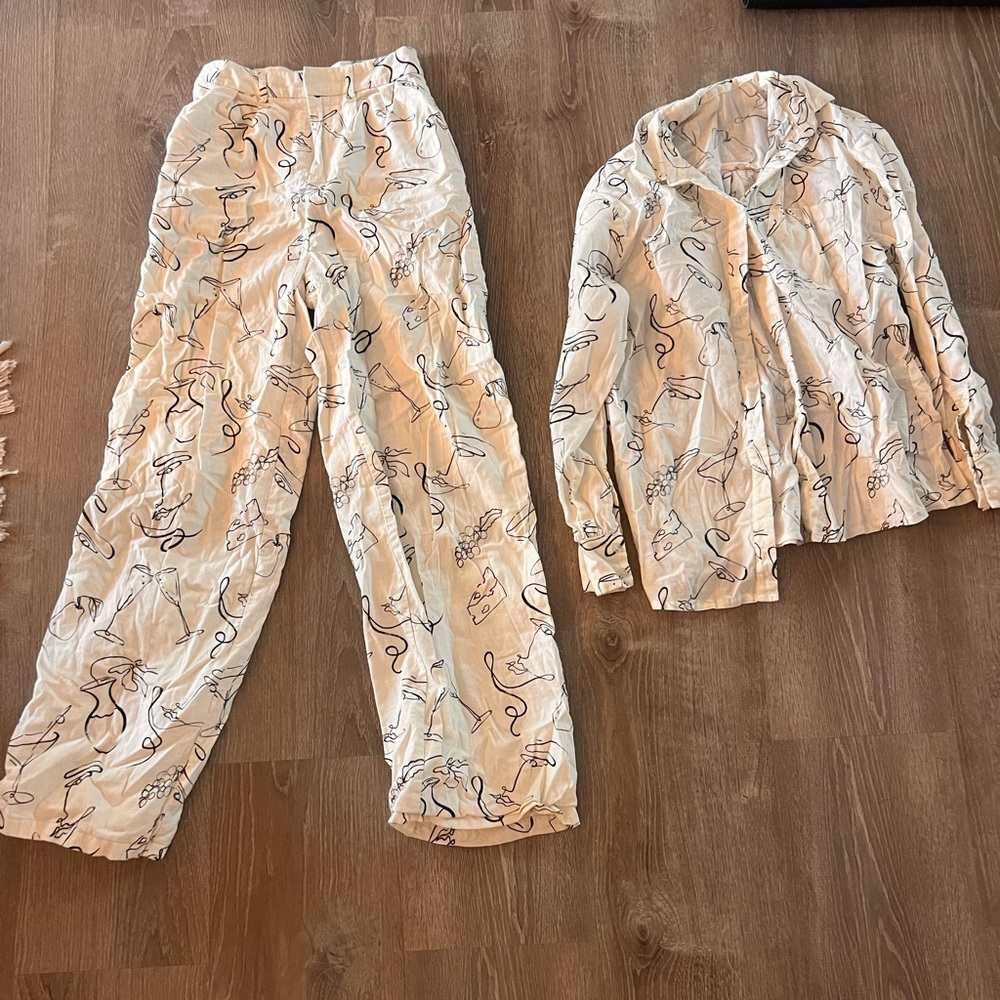 Sicilian print top and pants set